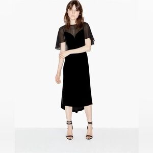 THE KOOPLES Velvet Dress with Muslin Insets in Black XS